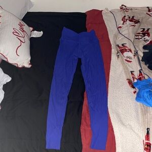 ribbed Blue Leggings